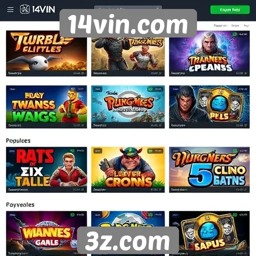 Popularidade dos jogos em 14vin entre os usuários